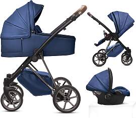 TPFLiving 3in1 Kinderwagen Royal Kunstleder -