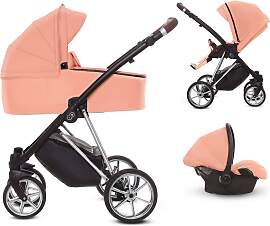 TPFLiving 3in1 Kinderwagen Ultra Stoff - Apricot / 