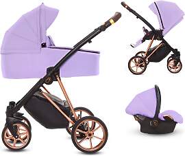 TPFLiving 3in1 Kinderwagen Ultra Stoff - Lila /