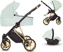 TPFLiving 3in1 Kinderwagen Ultra Stoff - Mint /