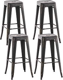 TPFLiving 4er Set Barhocker Joy antik Metall