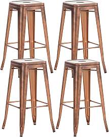 TPFLiving 4er Set Barhocker Joy Metall - Kupfer