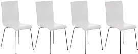 TPFLiving 4er Set Besucherstuhl Peppo mit Holzsitz 
