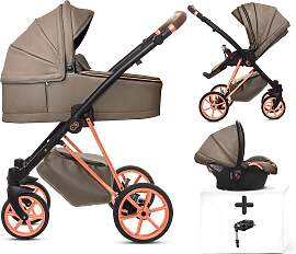 TPFLiving 4in1 Kinderwagen Royal Kunstleder - Gray 