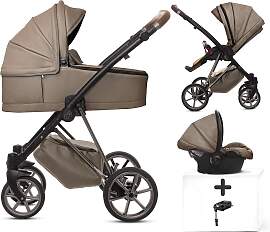 TPFLiving 4in1 Kinderwagen Royal Kunstleder - Gray 