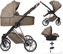 TPFLiving 4in1 Kinderwagen Royal Kunstleder - Gray 