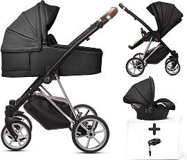 TPFLiving 4in1 Kinderwagen Royal Kunstleder - Onyx 