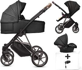 TPFLiving 4in1 Kinderwagen Royal Kunstleder - Onyx 