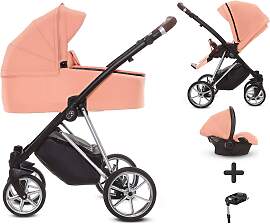 TPFLiving 4in1 Kinderwagen Ultra Stoff - Apricot / 