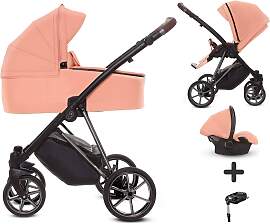 TPFLiving 4in1 Kinderwagen Ultra Stoff - Apricot / 
