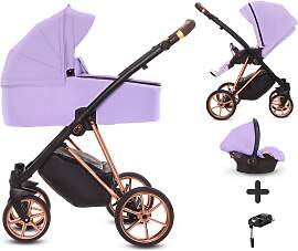 TPFLiving 4in1 Kinderwagen Ultra Stoff - Lila /