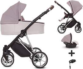 TPFLiving 4in1 Kinderwagen Ultra Stoff - Pastell / 