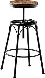 TPFLiving Barhocker Bean Holzsitz Gestell - Schwarz