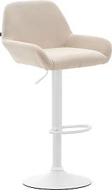 TPFLiving Barhocker Bragnum Gestell weiß Stoff -