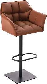 TPFLiving Barhocker Damaskus Gestell Schwarz