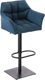 TPFLiving Barhocker Damaskus Gestell schwarz Stoff 