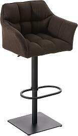 TPFLiving Barhocker Damaskus Gestell schwarz Stoff 
