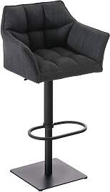 TPFLiving Barhocker Damaskus Gestell schwarz Stoff 