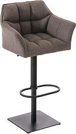 TPFLiving Barhocker Damaskus Gestell schwarz Stoff 