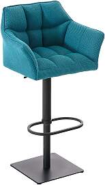 TPFLiving Barhocker Damaskus Gestell schwarz Stoff 
