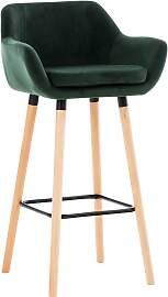 TPFLiving Barhocker Grande Gestell Holz Samt -