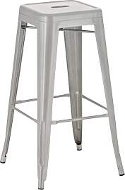 TPFLiving Barhocker Joy Metall - Silber
