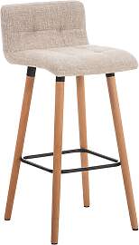 TPFLiving Barhocker London Gestell Holz Natura