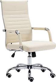 TPFLiving Bürostuhl Amadeus Stoff - Creme