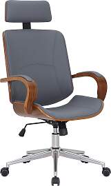 TPFLiving Bürostuhl Daytona - Walnuss/Grau