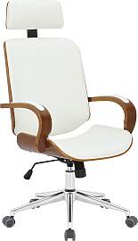 TPFLiving Bürostuhl Daytona - Walnuss/Weiß