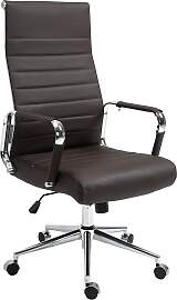 TPFLiving Bürostuhl Koro Echtleder - Braun