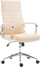 TPFLiving Bürostuhl Koro Kunstleder - Creme