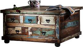 TPFLiving Couchtischtruhe Salcha Altholz mit