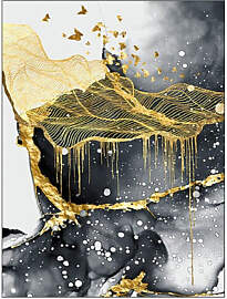 TPFLiving Gold Luxus Poster Leinwand verschiedene