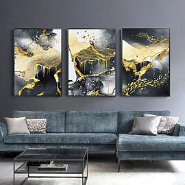 TPFLiving Gold Luxus Poster Leinwand verschiedene