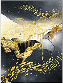 TPFLiving Gold Luxus Poster Leinwand verschiedene