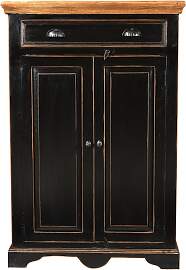 TPFLiving Highboard Kennewick Mango + MDF schwarz