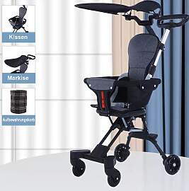TPFLiving Klappkinderwagen aus Aluminium mit