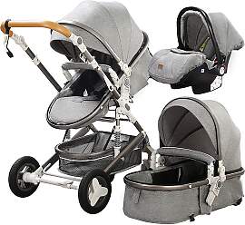 TPFLiving Kombi-Kinderwagen 3in1 Set - Modell Lux