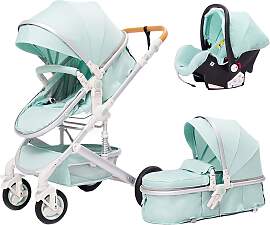 TPFLiving Kombi-Kinderwagen 3in1 Set - Modell Lux
