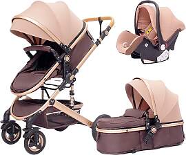 TPFLiving Kombi-Kinderwagen 3in1 Set - Modell Lux