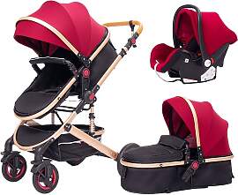 TPFLiving Kombi-Kinderwagen 3in1 Set - Modell Lux