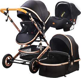 TPFLiving Kombi-Kinderwagen 3in1 Set - Modell Lux