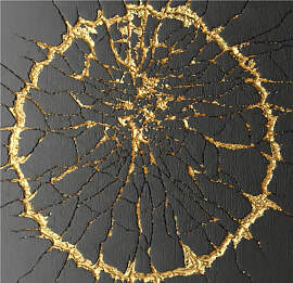 TPFLiving Kunstdruck auf Leinwand / Abstrakt Gold