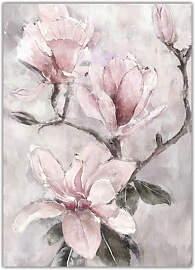 TPFLiving Luxus Poster Leinwand / Blumen in Rosa / 