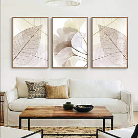 TPFLiving Luxus Poster Leinwand - Ginkgo-Blatt -