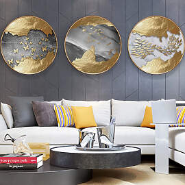 TPFLiving Luxus Poster Leinwand Goldene Abstrakte