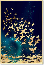 TPFLiving Luxus Poster Leinwand - Goldene Fische