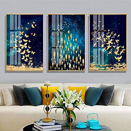 TPFLiving Luxus Poster Leinwand - Goldene Fische