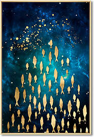 TPFLiving Luxus Poster Leinwand - Goldene Fische